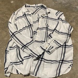 White & Navy Flannel